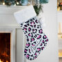 Personalised Leopard Print Christmas Stocking, thumbnail 2 of 4