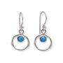 Molten Sterling Silver Blue Opal Circle Drop Earrings, thumbnail 2 of 6