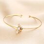 Adjustable Opal Bee Open Bangle In Gold, thumbnail 1 of 3