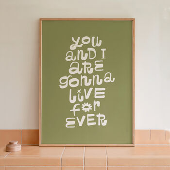 Oasis Poster, Live Forever Music Print, Song Art Print, 6 of 10