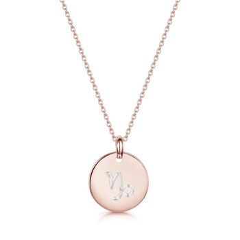 Personalised Rose Gold Plated Zodiac Symbol Necklace, 10 of 11