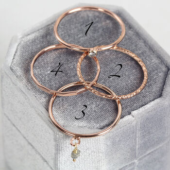 Grey Diamond And Rose Gold Stacking Rings Set, 6 of 11