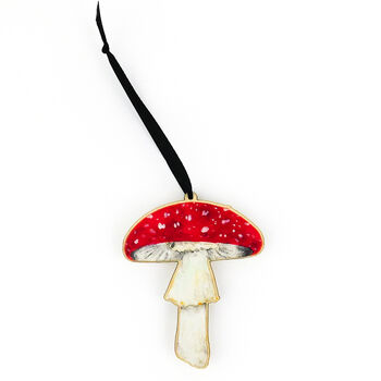 Fly Agaric Mushroom Wooden Hanging Decoration, 2 of 5