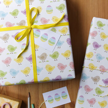 Pastel Chicks Easter Wrapping Paper, 2 of 5
