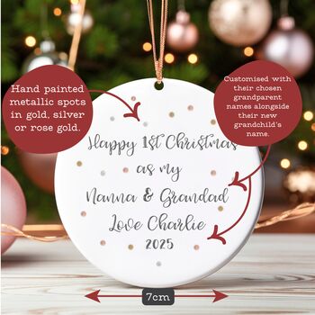 Happy 1st Christmas As My Grandparents Tree Keepsake, 2 of 7