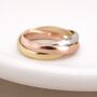 Solid Gold Russian Interlinked Trinity Wedding Ring – 3mm, thumbnail 5 of 7