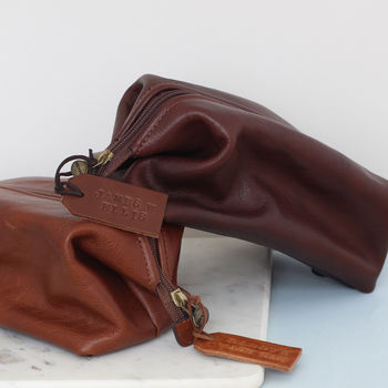Personalised Genuine Leather Washbag, 5 of 7