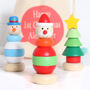 Wooden Christmas Stacking Toy And Personalised Bag, thumbnail 5 of 6