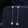 Clear Cz Dangle Chain Stud Drop Earrings, thumbnail 1 of 12