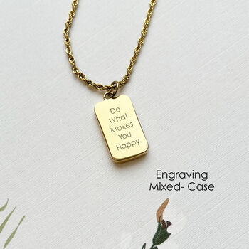 Healing Mantra Tag Necklace 18ct Gold Plated, 6 of 12
