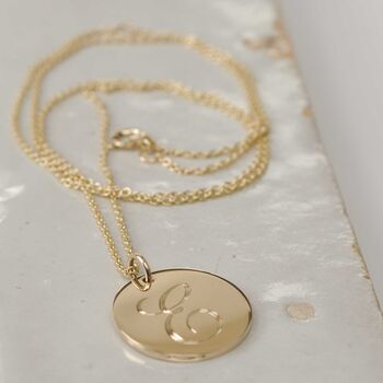 Large Engraved Disc Pendant Necklace, 2 of 9