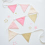 Pink And Gold Glitter Bunting, thumbnail 3 of 6