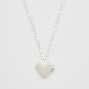 Silver Forget Me Not Heart Locket Necklace, 5 of 9