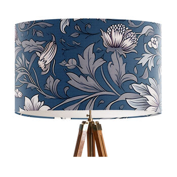 Blue And Grey Floral Lampshade, Lysandra Blue, 4 of 6