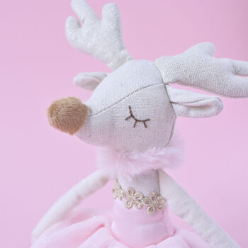 Personalised Pink Reindeer Toy, 3 of 5