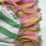 Dolce 100% Cotton Modern Striped Beach Towel Pink / Yellow And Green, thumbnail 1 of 11