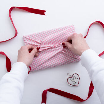 Luxury Reusable Gingham Fabric Gift Wrap, 4 of 7