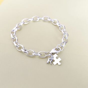 Personalised Silver Jigsaw Puzzle Charm Bracelet, 2 of 4