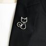 Gold Or Silver Cat Outline Lapel Brooch, thumbnail 2 of 8