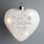 Personalised Merry Christmas LED Hanging Glass Heart, thumbnail 2 of 3
