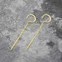 Gold Plated Silver Long Chain Drop Hoop Threader Earrings, thumbnail 1 of 6