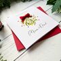 Mum And Dad Mistletoe Christmas Card. Personalised, thumbnail 3 of 7