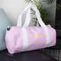 Monogrammed Barrel Gym Bag With Retro Personalisation, thumbnail 6 of 9