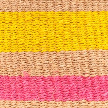 Fluoro Yellow And Pink Stripe Storage Baskets, 5 of 8