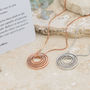 Silver Five Affirmation Circle Necklace With Cards, thumbnail 3 of 11
