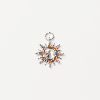 Apollo Enamel Sun Charm Sterling Silver Plated, 2 of 2
