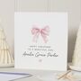 Personalised Pink Bow Girly Christmas Card For Daughter, thumbnail 1 of 7