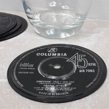 Set Of Four Real Vintage Record Coasters, 7 of 7
