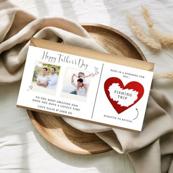 Father's Day Scratch To Reveal Card, Photo Father's Day Voucher, Scratch Off Surprise Card, 3 of 5
