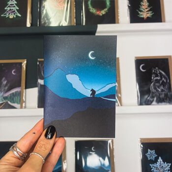 Wolf Scottish Winter Scene With Moon, 3 of 3