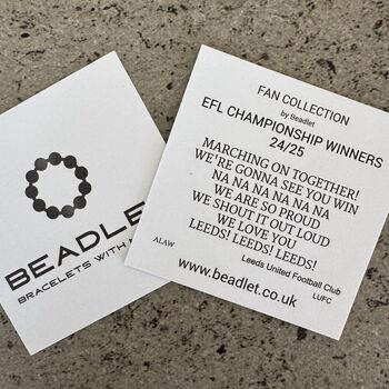 Men's Leeds United Football Fan Tiger's Eye Bracelet, 5 of 6