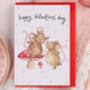 Cute Mouse On Mushroom Valentine Card, thumbnail 1 of 2