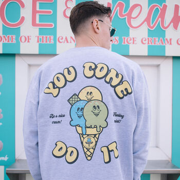 You Cone Do It Men's Ice Cream Graphic Sweatshirt, 3 of 4