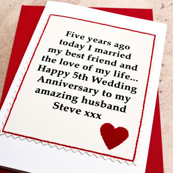 Personalised 5th Wedding Anniversary Card, 4 of 4