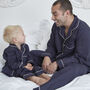 Personalised Dad And Child Navy Cotton Pyjama Set, thumbnail 2 of 8