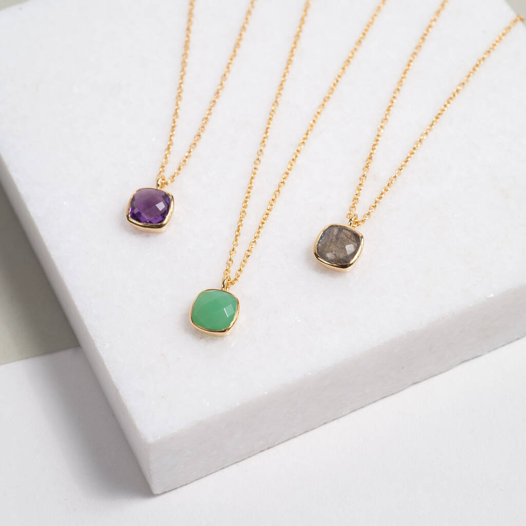 Brooklyn Gemstone And Yellow Gold Plated Necklace By Auree Jewellery ...