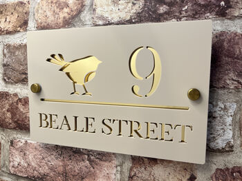 Personalised Bird Robin Design House Acrylic Number Sign, 6 of 9