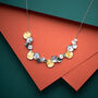 Contemporary Three Tone Mixed Metal Disc Necklace, thumbnail 3 of 4