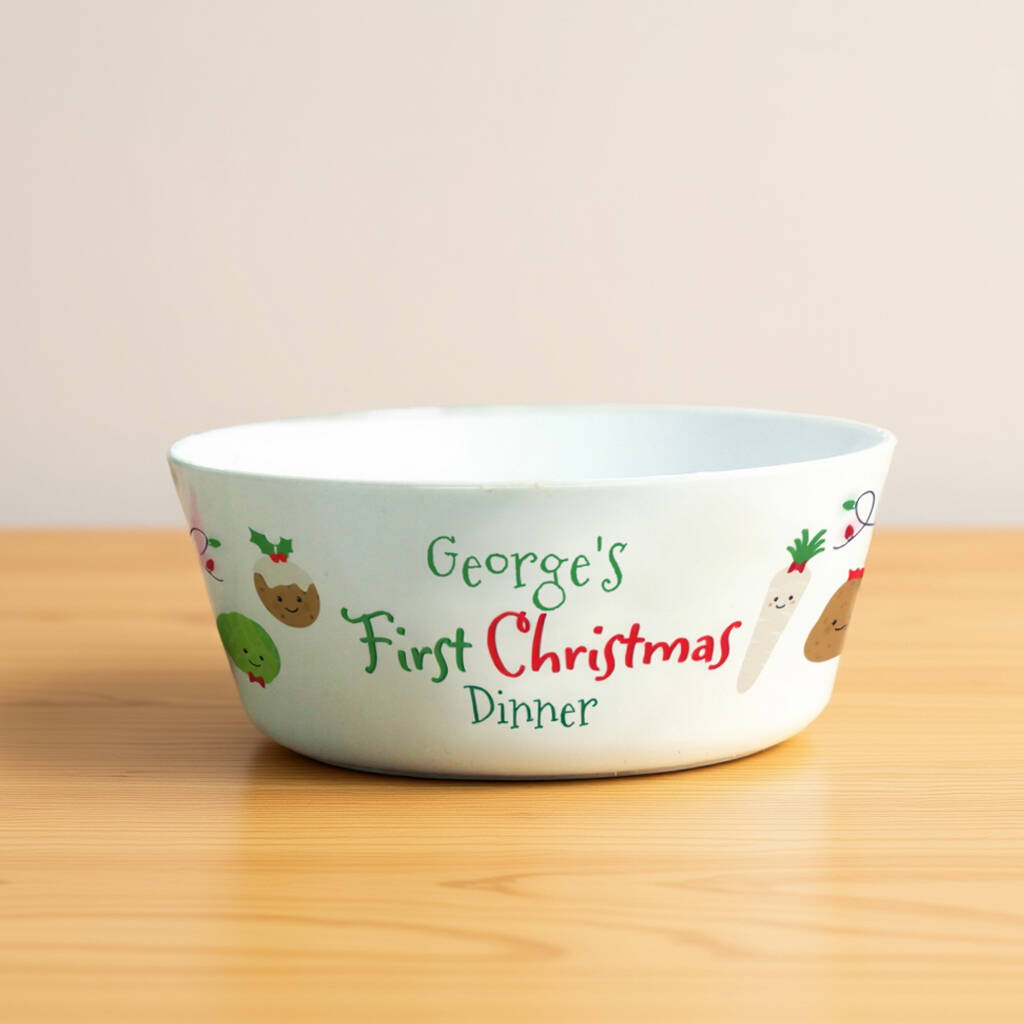 Personalised 1st Christmas Dinner Plastic Bowl, 1 of 4