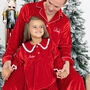Mens Personalised Red Velvet Christmas Pyjamas, thumbnail 4 of 5