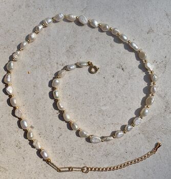 Freshwater Pearl And 18ct Gold Vermeil Necklace, 2 of 8