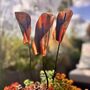 Set Of Three Copper Lily Garden Planter Stakes, thumbnail 2 of 10