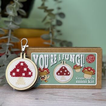 You're A Fungi! Mini Matchbox Cross Stitch Kit, 2 of 5