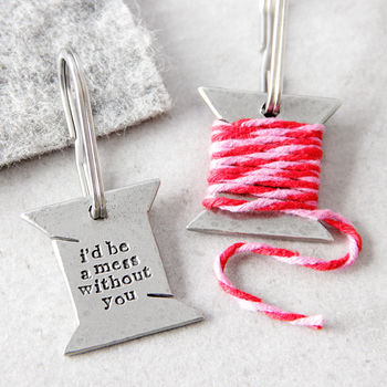 'I'd Be A Mess Without You' Bobbin Keyring, 2 of 7