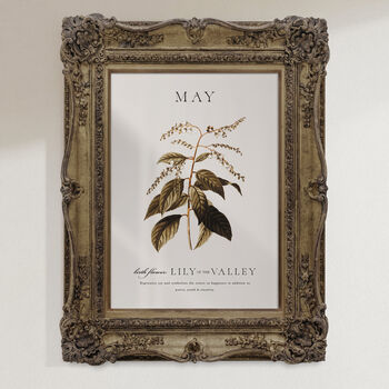 Birth Flower Wall Print 'Lily Of The Valley' For May, 4 of 9