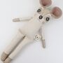 Handmade Heirloom Linen Dormouse Doll Masked Glitter, thumbnail 7 of 7